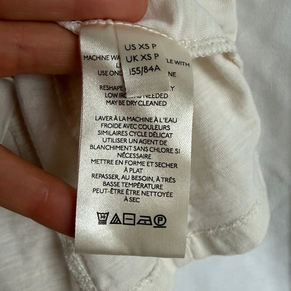 Anthropologie Ruffled V Neck Blouse Top Womens Size XSP Cream Long Sleeved - Picture 5 of 8